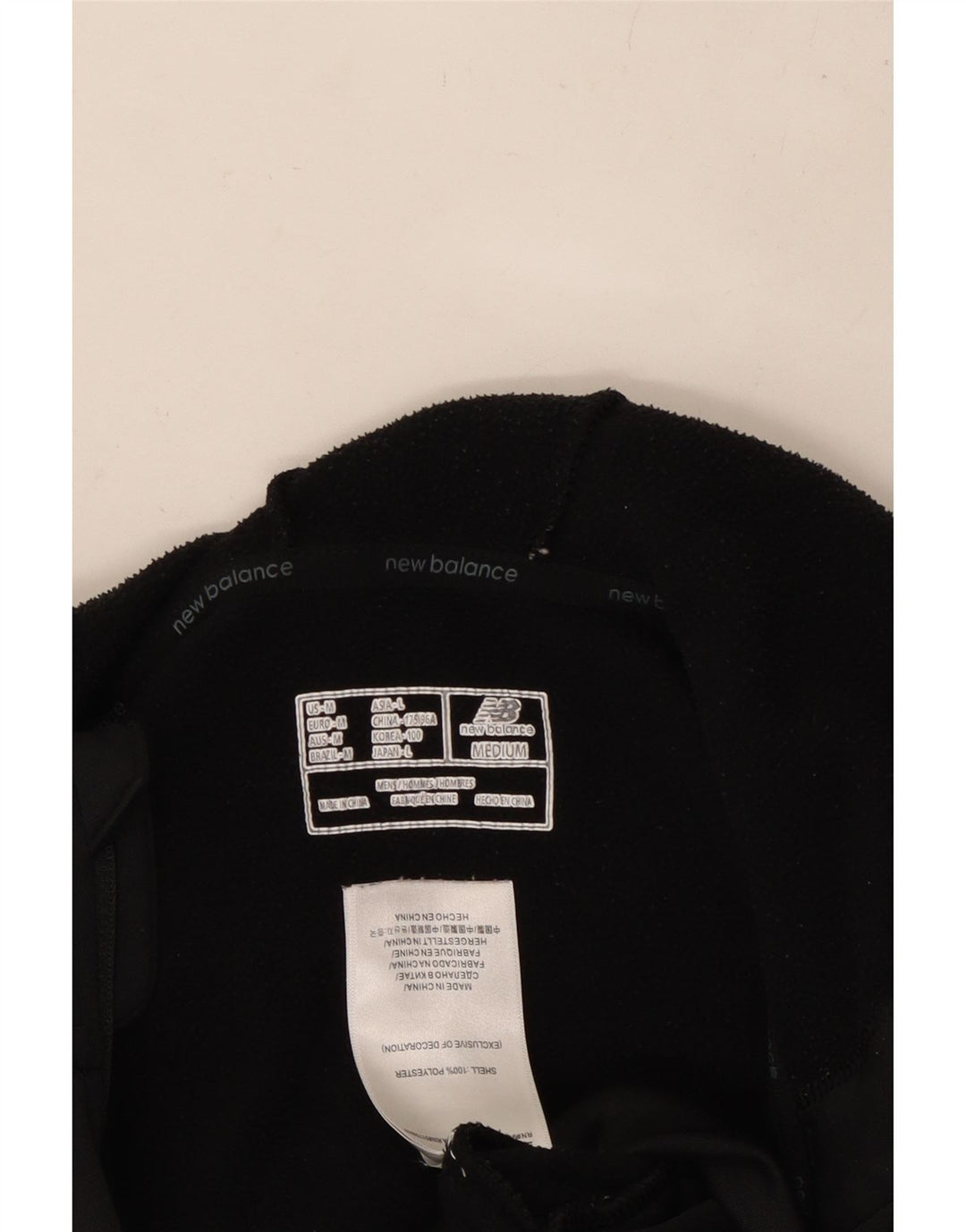 NEW BALANCE Suéter con capucha y cremallera para hombre Poliéster negro mediano