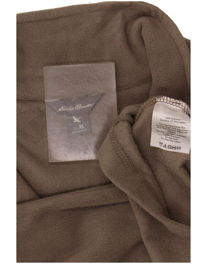 EDDIE BAUER Jersey polar con cuello y cremallera para hombre XL Poliéster gris