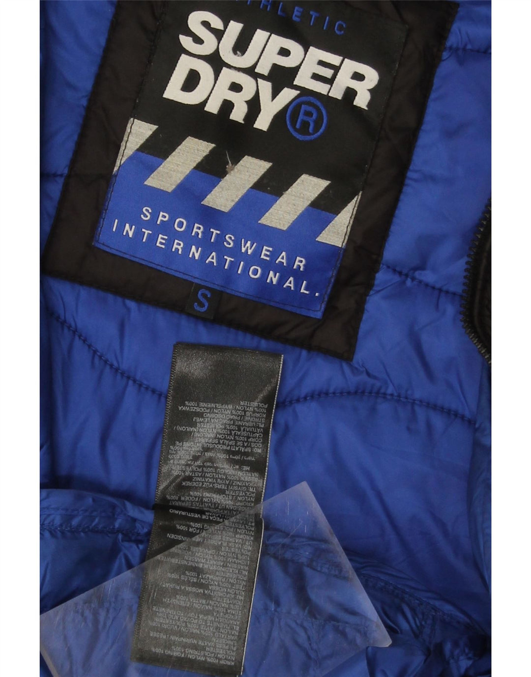 SUPERDRY Chaqueta acolchada con capucha para hombre UK 36 Small Black Nylon