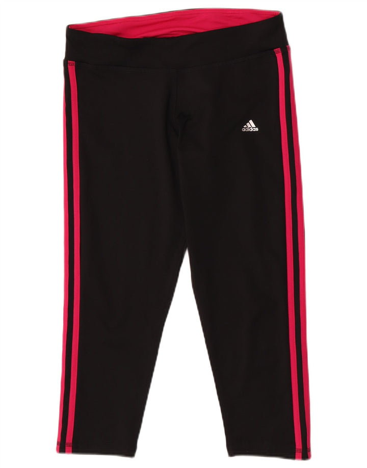 Adidas Mujer Climalite Capri Leggings Reino Unido 12/14 Mediano Negro Poliéster