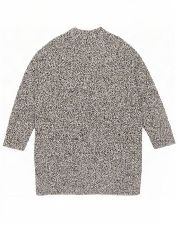 Zara Mujer Cárdigan Abierto Suéter UK 46 Grande Poliéster Gris