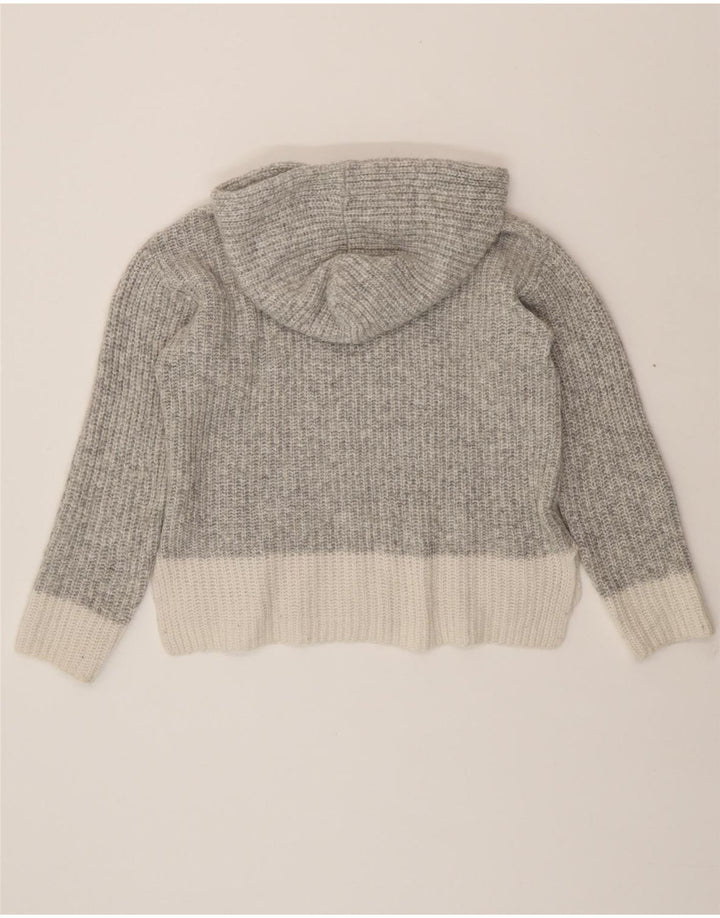 FAT FACE Womens Oversized Hooded Jumper Sweater UK 6 XS Grey Polyamide Vintage Fat Face and Second-Hand Fat Face from Messina Hembry 
