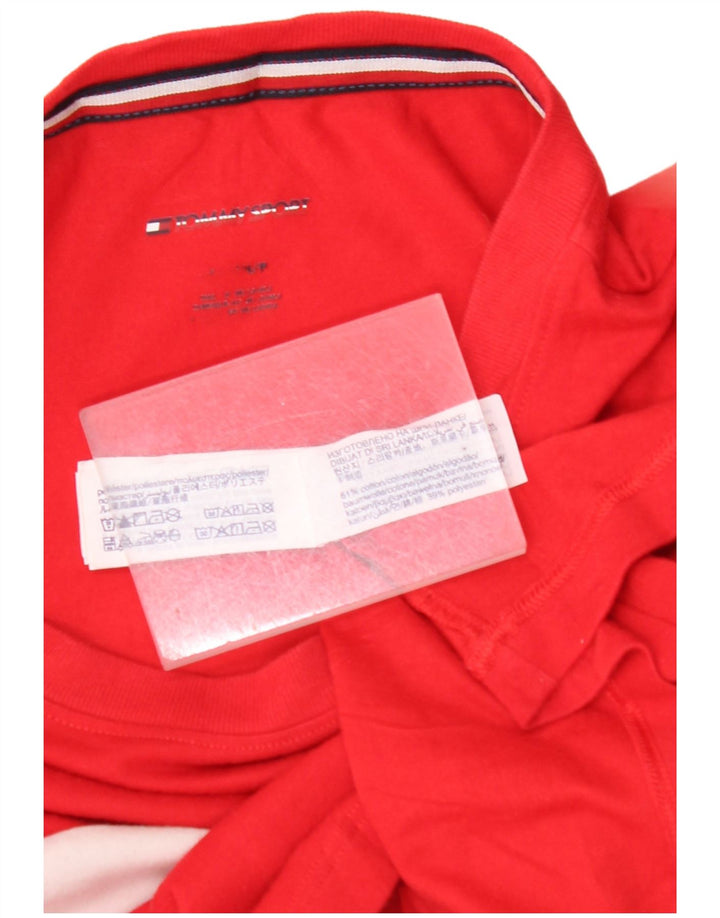 TOMMY HILFIGER Camiseta gráfica para hombre Top Medium Red Colourblock Cotton