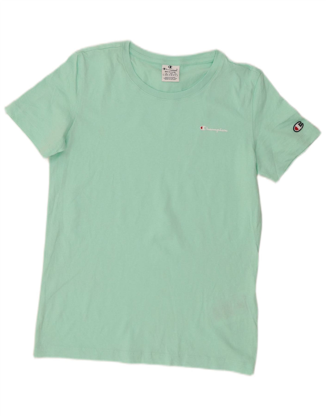 Champion Camiseta Mujer Top UK 12 Medium Turquesa Algodón