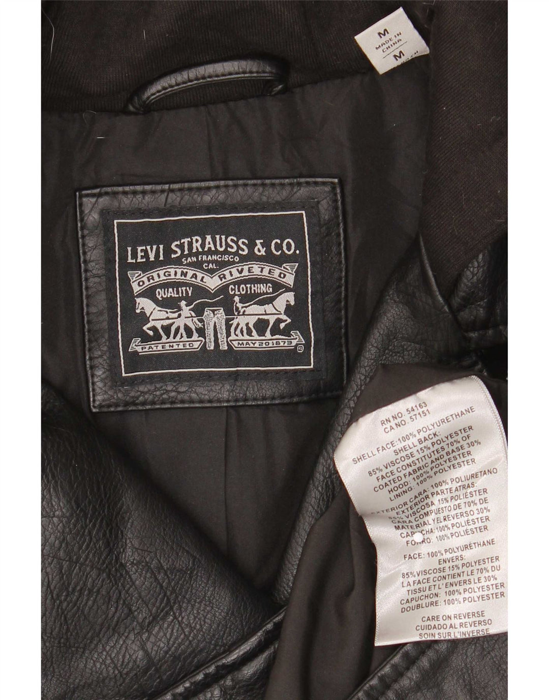 Levi's Chaqueta motera de piel sintética con capucha para mujer, talla 40, talla M, color negro
