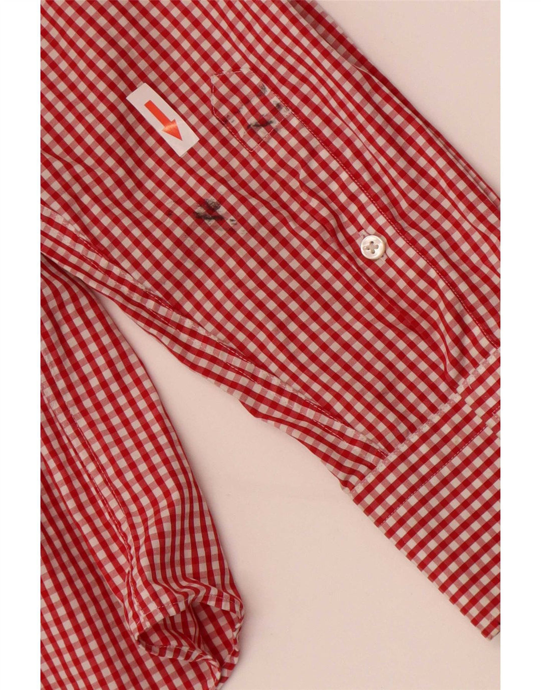 Hugo Boss Camisa de corte regular para hombre Talla 41 16 Algodón a cuadros rojo grande