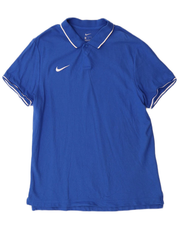 Nike Polo de ajuste regular para hombre, talla grande, algodón azul