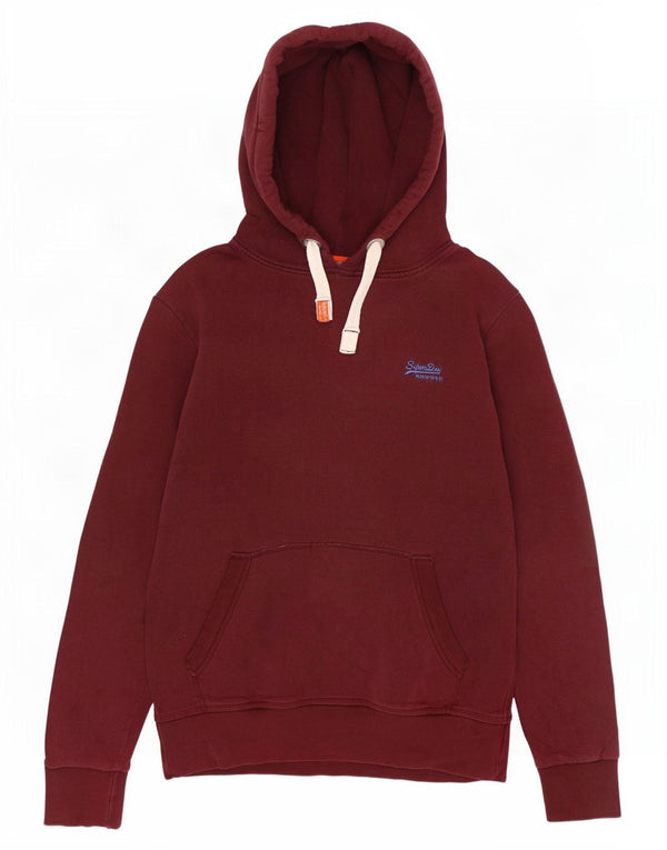 Superdry Jersey con capucha para hombre, talla grande, algodón burdeos