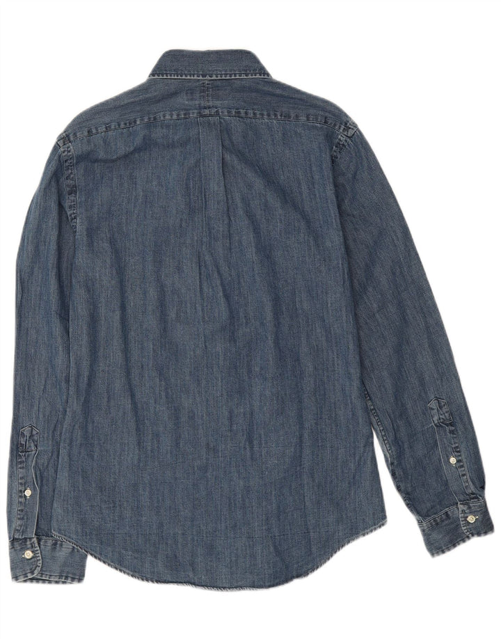 Camisa Ralph Lauren Hombre Slim Fit Denim Algodón Azul Medio