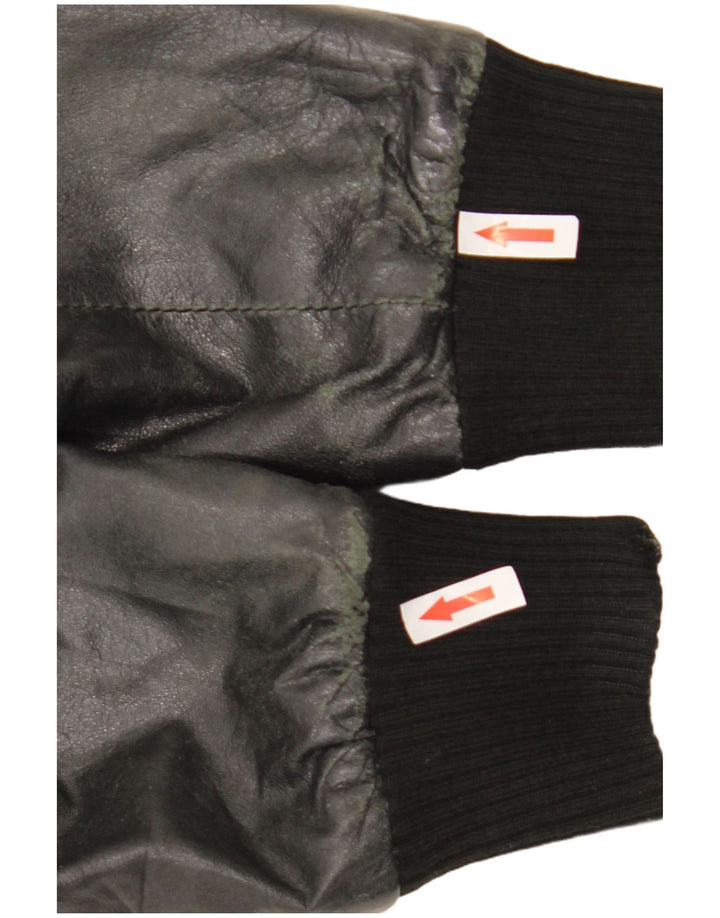 Sasch Chaqueta de cuero corta para mujer UK 44 Mediana Negro