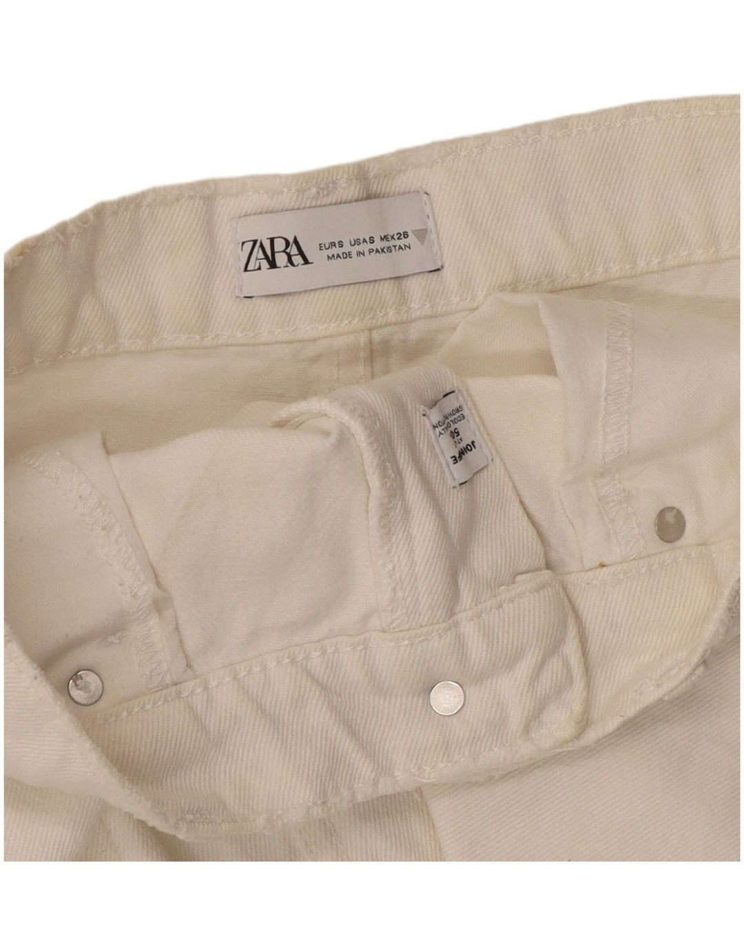 Falda Vaquera Zara Mujer Small W28 Algodón Blanco