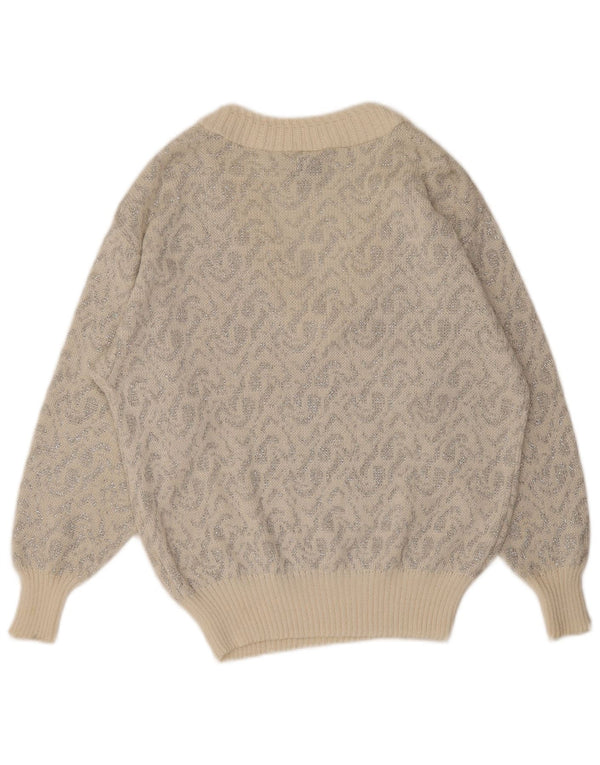 C&A Jersey con Cuello en V para Mujer EU 44 XL Algodón Paisley Blanco Roto