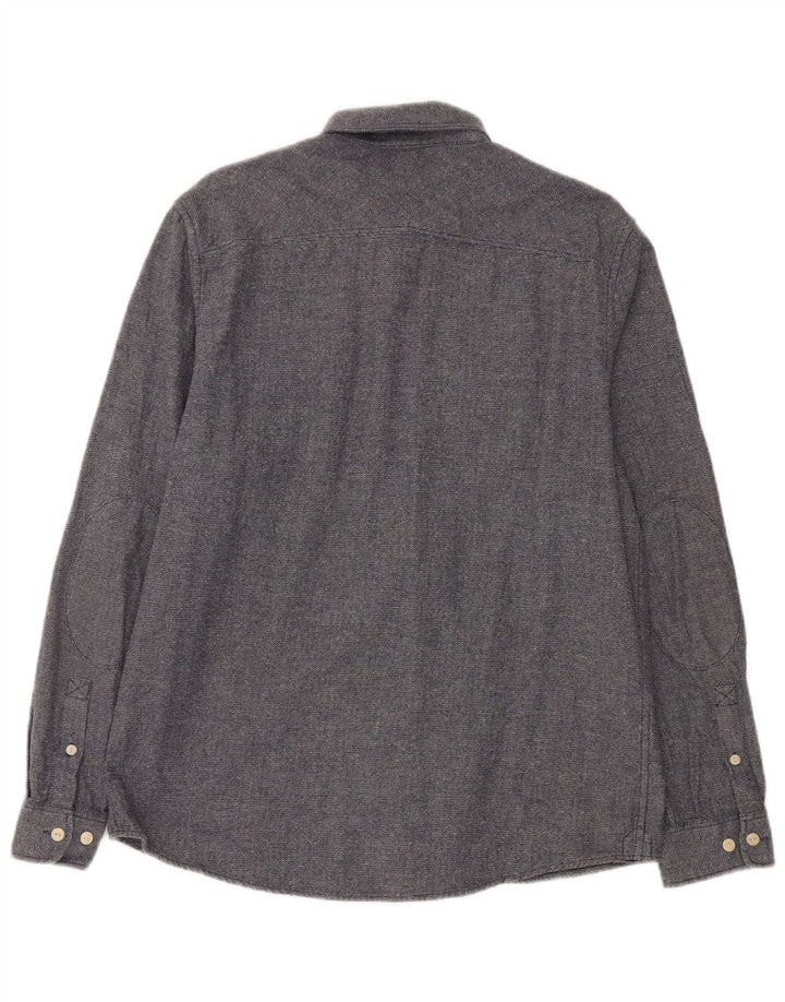 Camisa Jack Wills para hombre de algodón en espiga azul grande