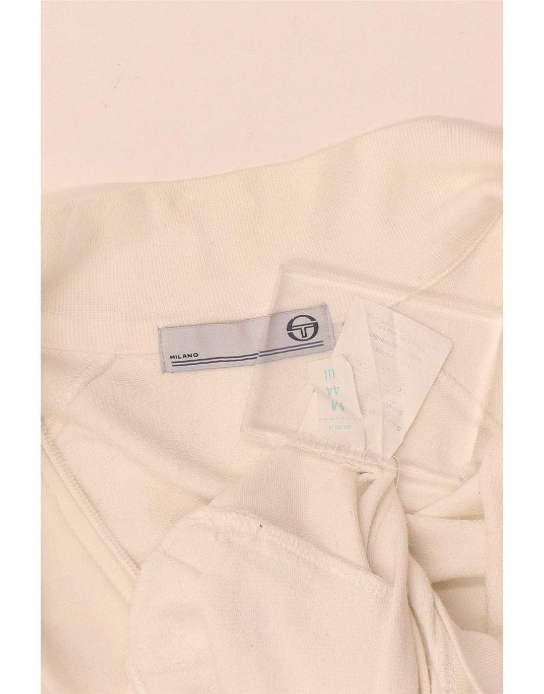 Sergio Tacchini Chaqueta de chándal para mujer IT 44 Algodón blanco mediano