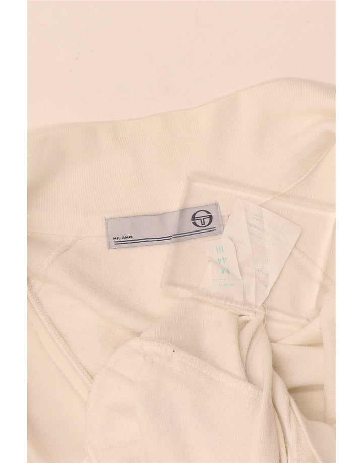 Sergio Tacchini Chaqueta de chándal para mujer IT 44 Algodón blanco mediano