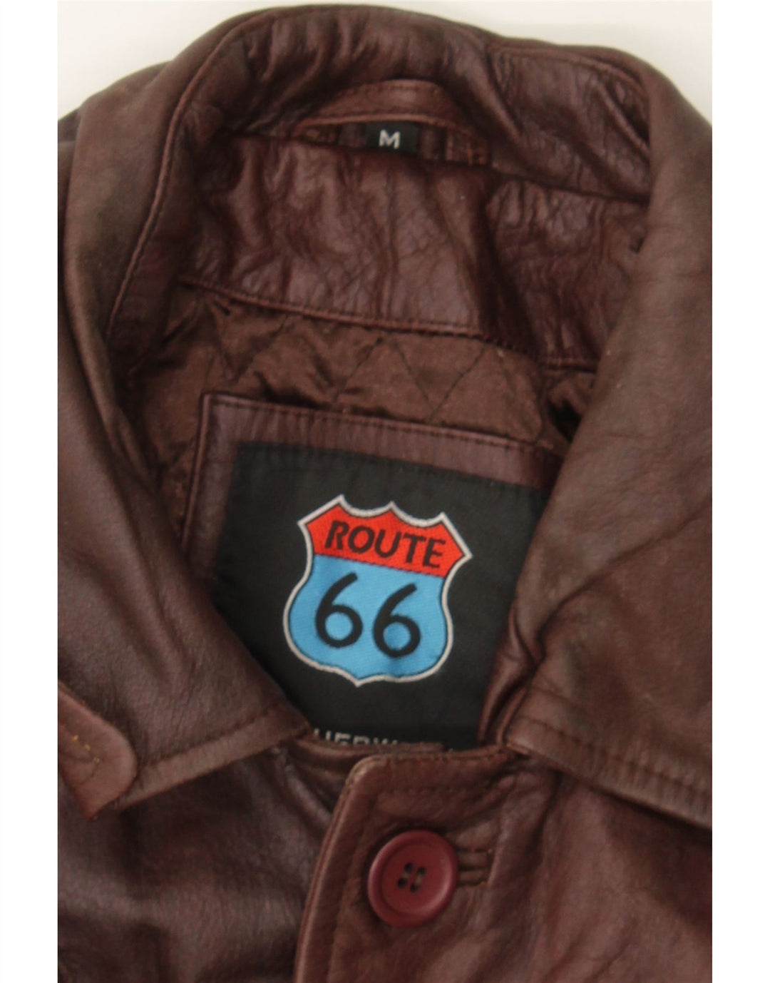 ROUTE 66 Mens Leather Jacket UK 38 Medium Brown Leather Vintage Route 66 and Second-Hand Route 66 from Messina Hembry 