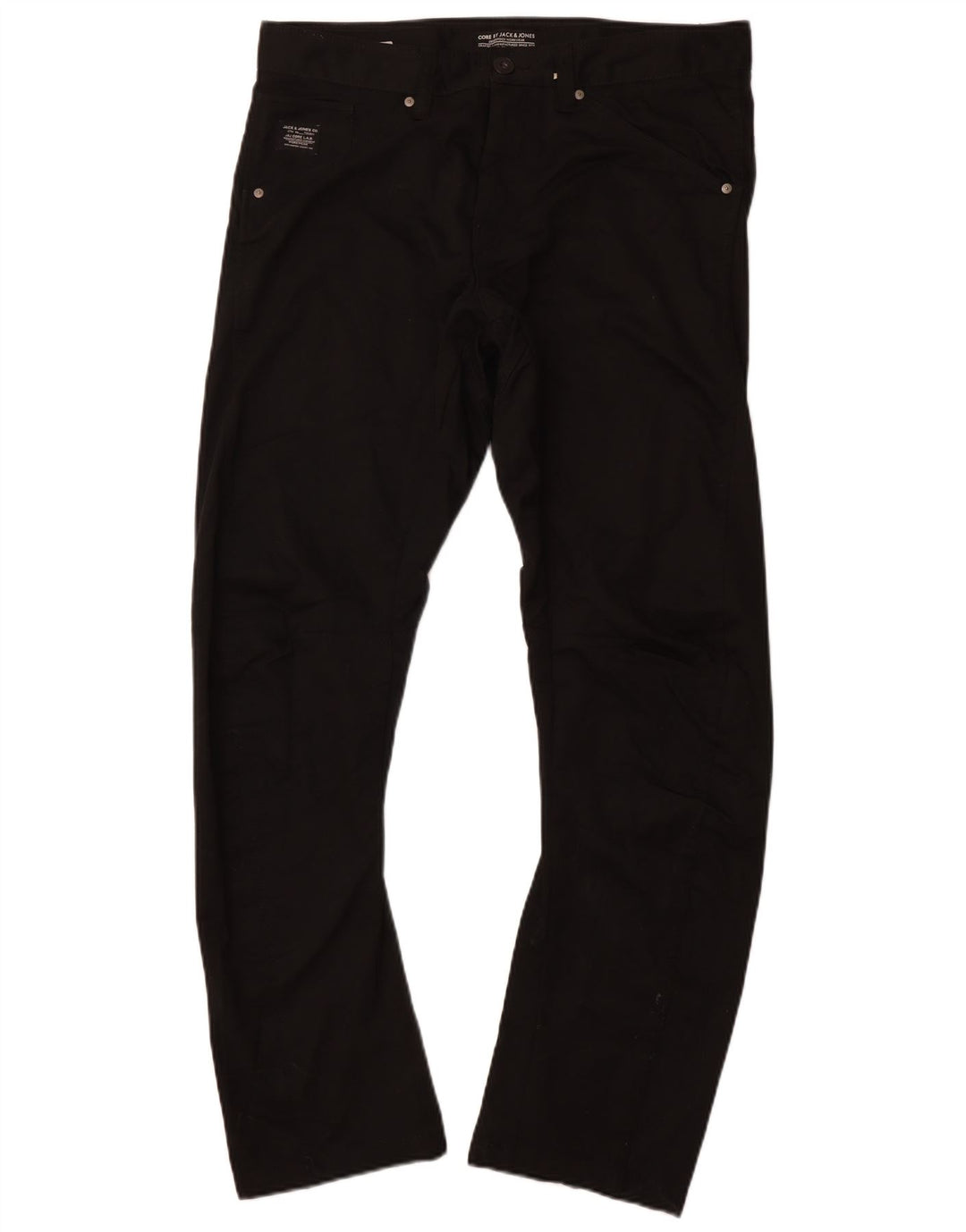 JACK & JONES Pantalones casuales para hombre Banana Slim W34 L32 Algodón negro