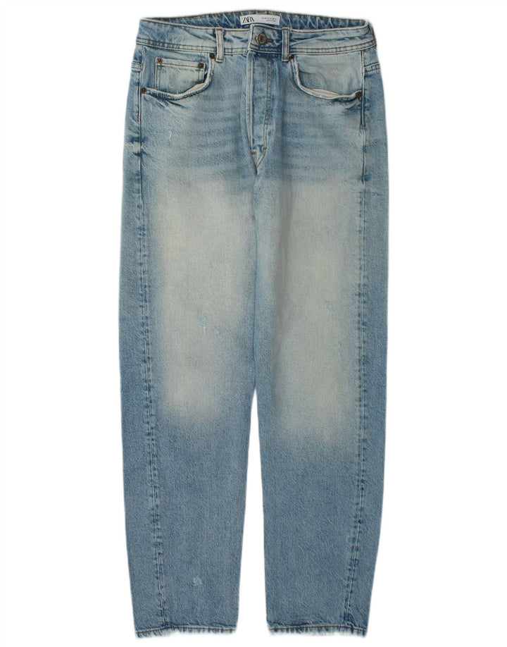 Zara Jeans rectos desgastados para hombre EU 40 Medium W31 L29 Algodón azul