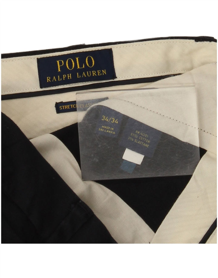 POLO RALPH LAUREN Pantalón chino recto para hombre W34 L34 Azul marino
