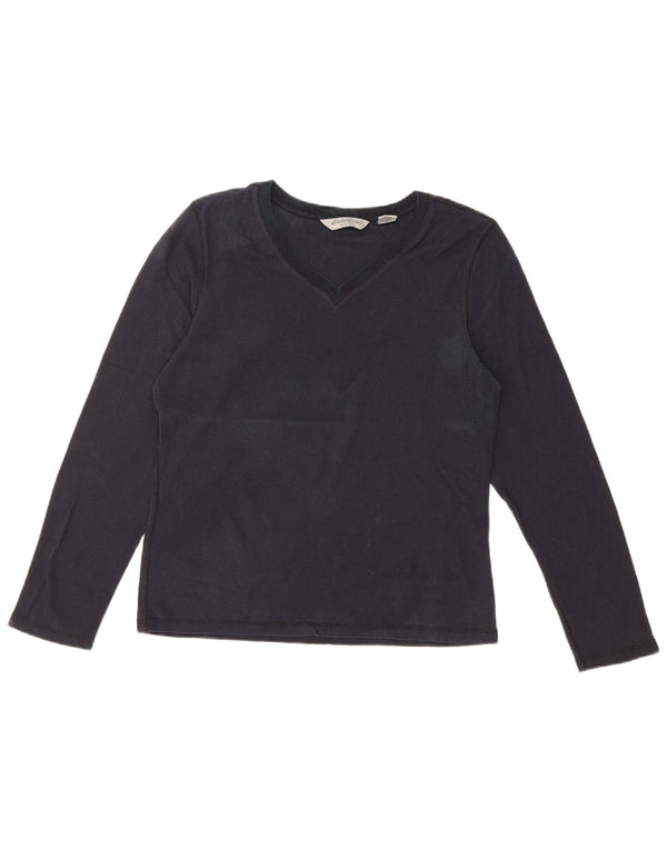 EDDIE BAUER Top para mujer manga larga UK 14 Algodón negro mediano