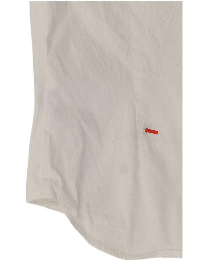 ZARA Camisa Formal Mujer UK 10 Small Algodón Blanco