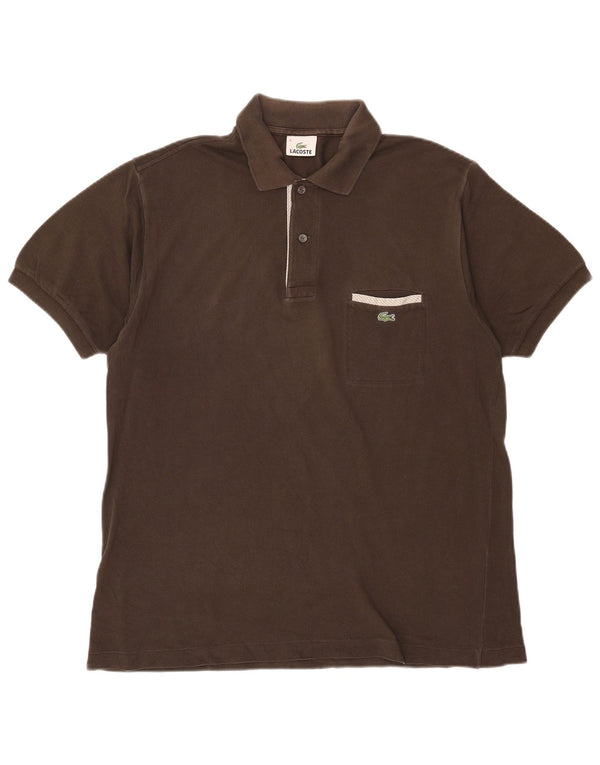 Polo Lacoste para hombre talla 5 grande algodón marrón