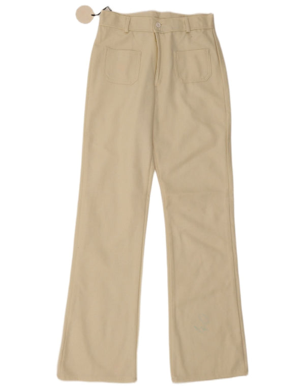 Vintage mujer bootcut pantalones casuales IT 40 Pequeño W26 L32 Beige