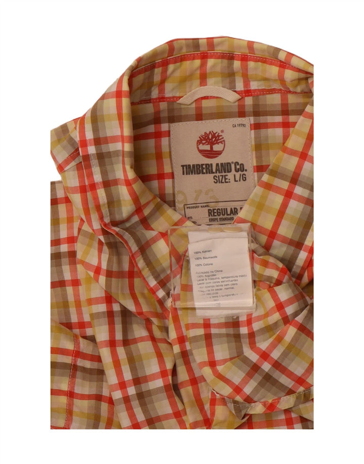 TIMBERLAND Camisa Grant Fit Regular Fit para Hombre Cuadros Naranja Grande