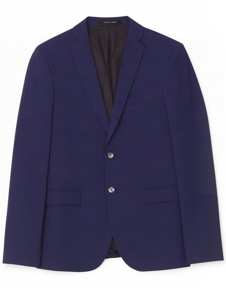 Zara Chaqueta tipo blazer de 2 botones para hombre EU 48 Poliéster azul marino mediano
