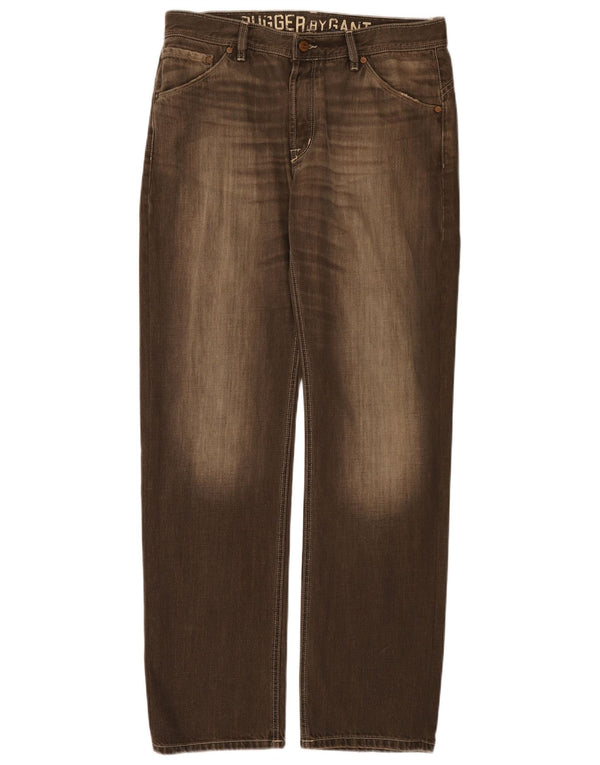 Vaqueros rectos Gant para hombre W34 L34 Algodón marrón
