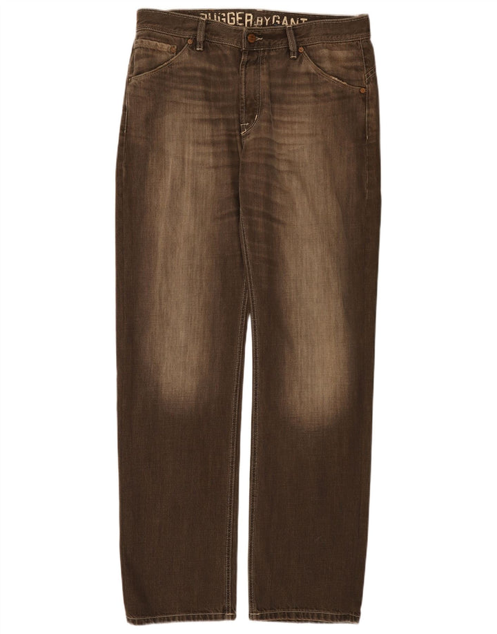 Vaqueros rectos Gant para hombre W34 L34 Algodón marrón