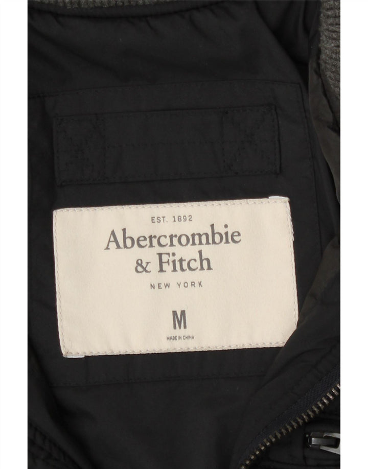 Abercrombie & Fitch Chaqueta acolchada para hombre UK 38 Mediana Negro Poliéster