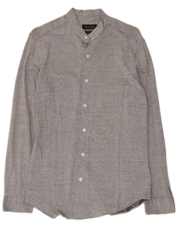 Camisa Massimo Dutti Hombre Algodón Rayas Gris Medio