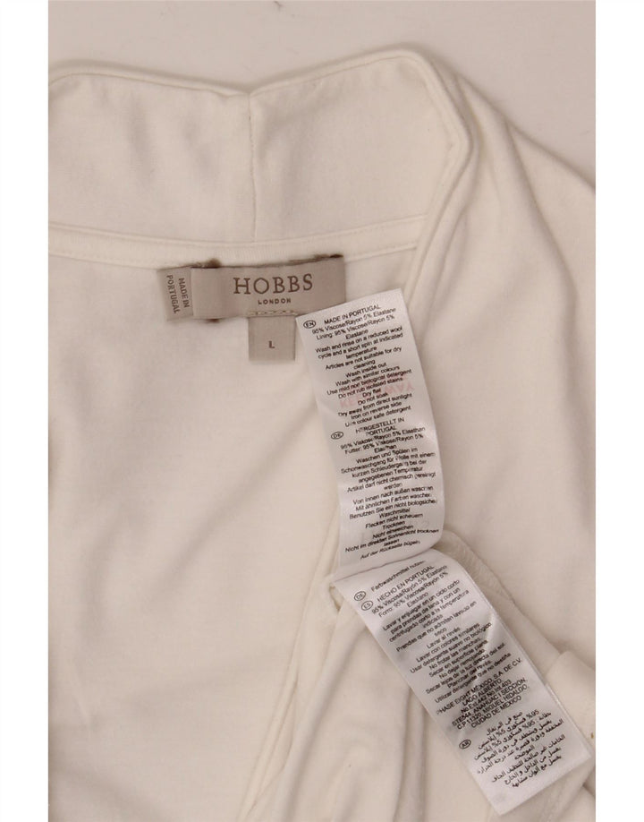 HOBBS Top de mujer de manga larga UK 44 Large Viscosa blanca