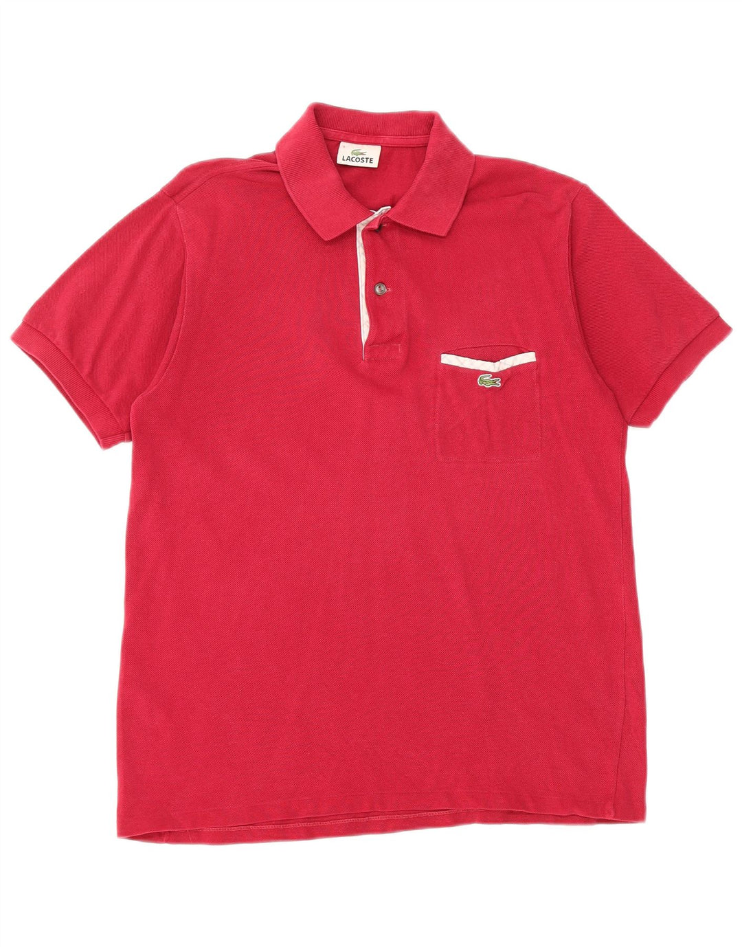 LACOSTE Polo para hombre talla 3 pequeño algodón rosa