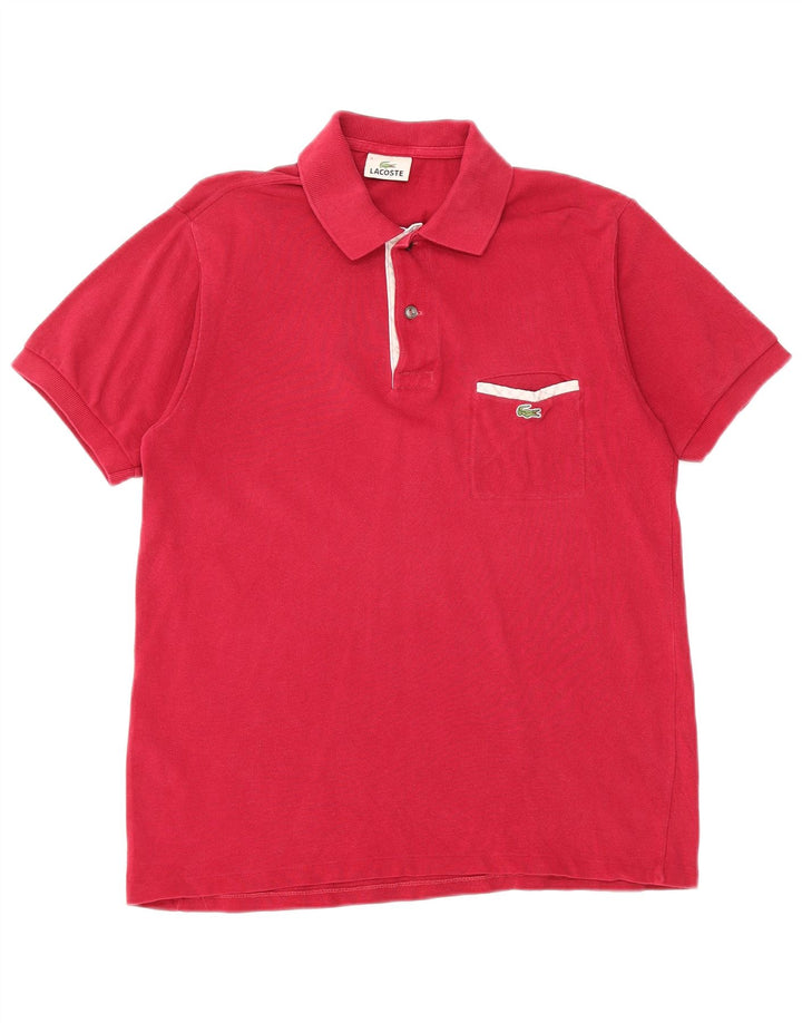 LACOSTE Polo para hombre talla 3 pequeño algodón rosa