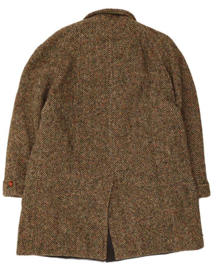 Abrigo vintage para hombre IT 52 XL Khaki Herringbone Lana virgen