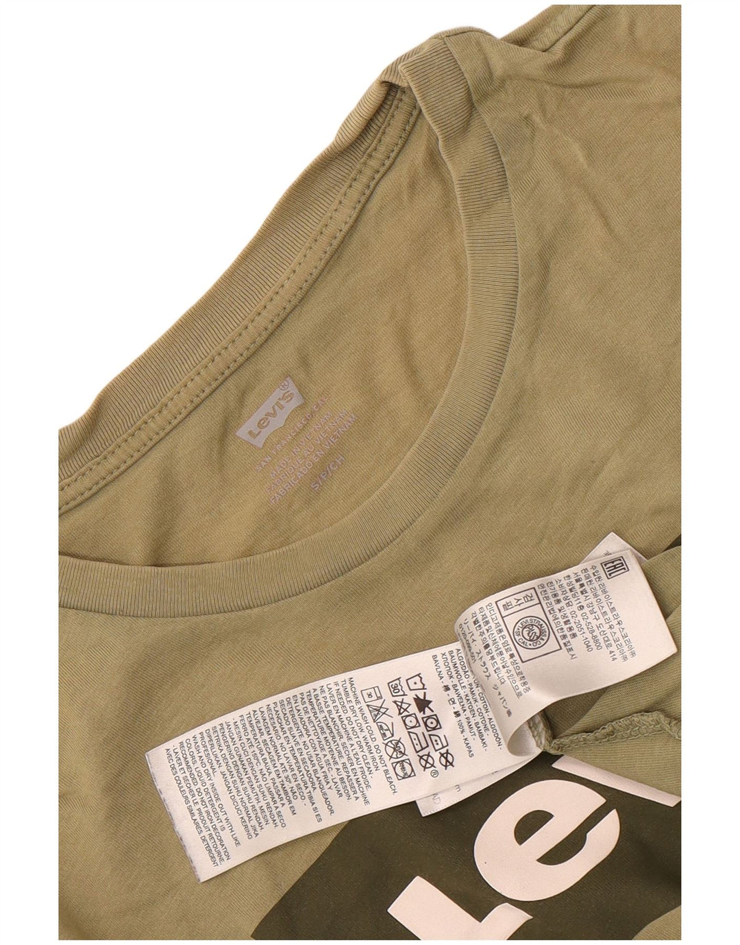 Levi's Camiseta gráfica para hombre Top Small Khaki Cotton