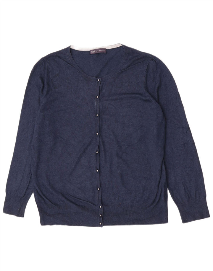Marks & Spencer Suéter tipo cárdigan para mujer UK 46 Grande Azul marino