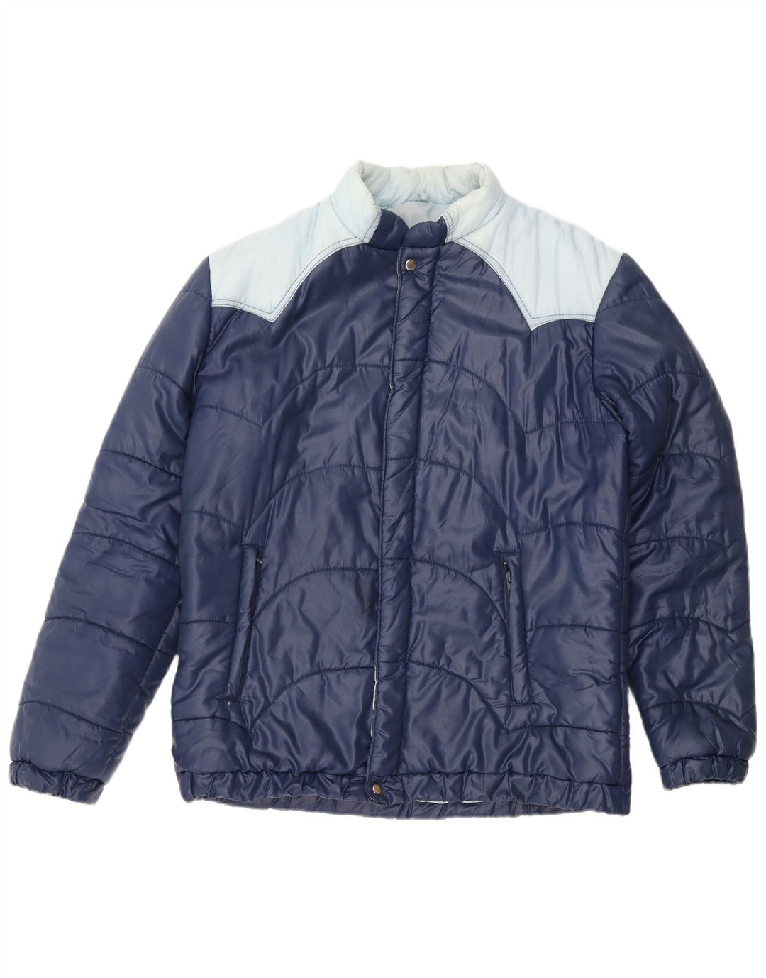 Chaqueta acolchada vintage para hombre IT 54 2XL Poliamida azul marino