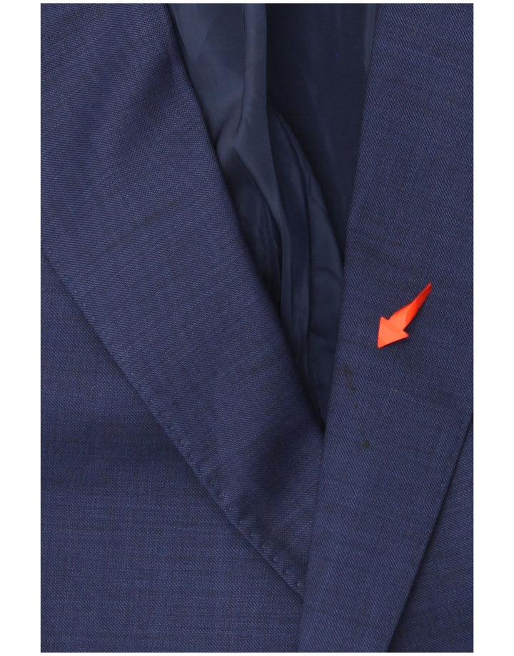 TOMMY HILFIGER Chaqueta tipo blazer de 2 botones para hombre IT 50 Large Lana azul marino