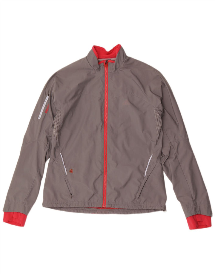 Adidas - Chaqueta de chándal para mujer (talla 40), color gris grande, poliéster
