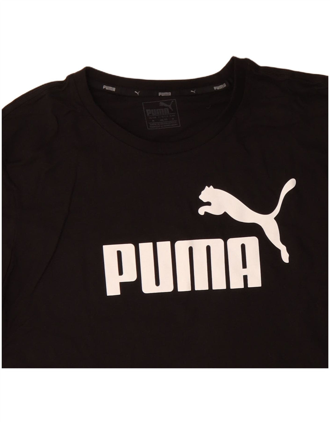 PUMA Camiseta gráfica para hombre Top mediano de algodón negro