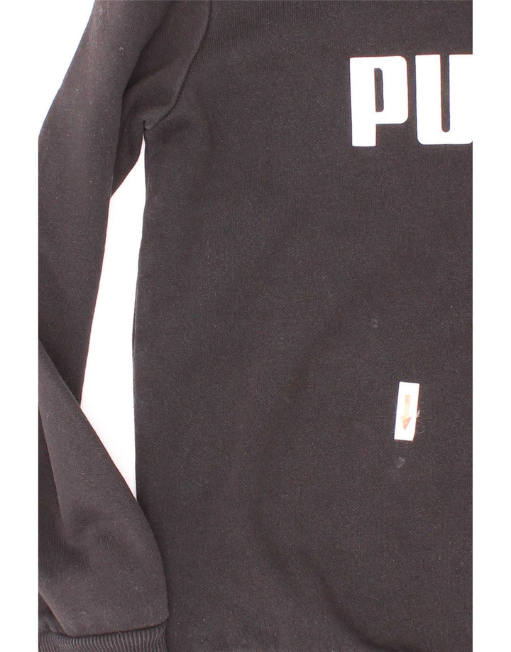 Puma Boys Graphic Sudadera Jumper 7-8 años Negro Algodón