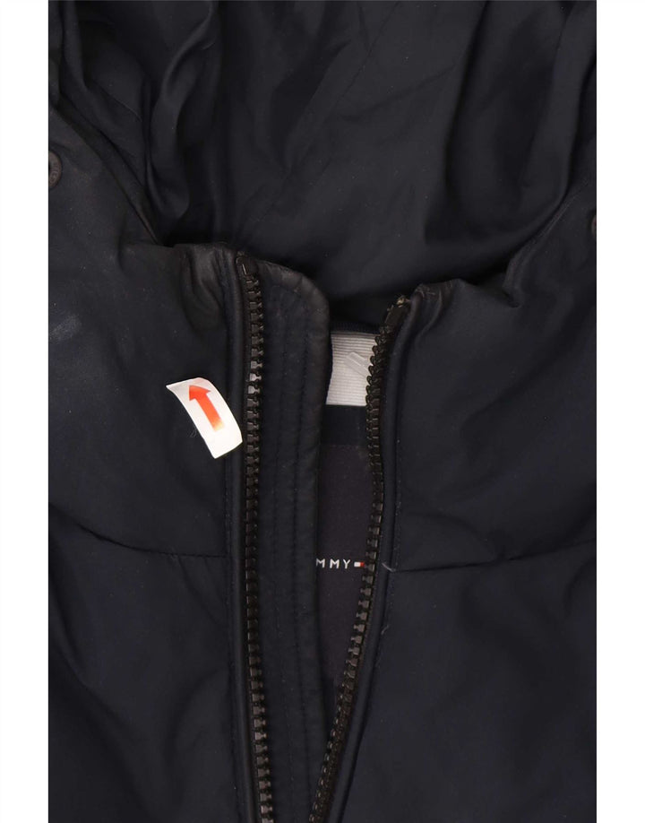 Tommy Hilfiger Chaqueta acolchada con capucha para hombre UK 38 Medium Azul marino Poliéster