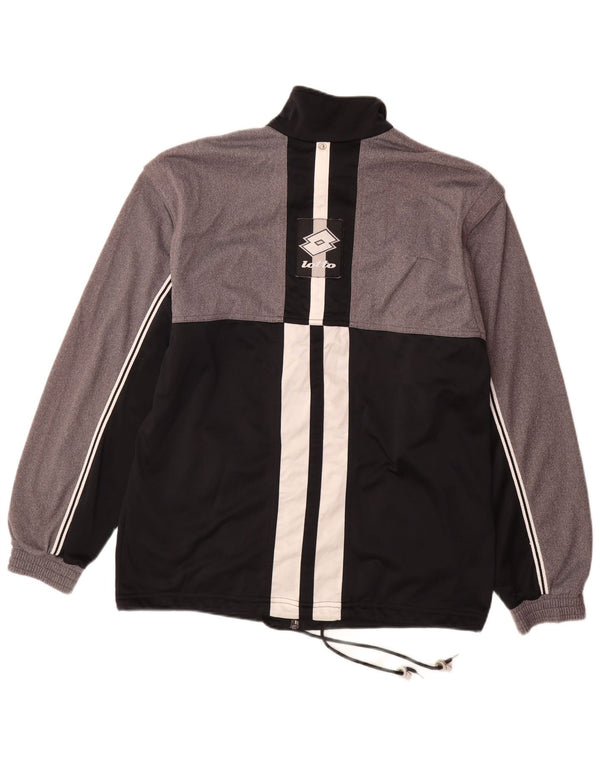 Lotto Chaqueta de chándal para hombre UK 40/42 Large Gris Colorblock Poliéster