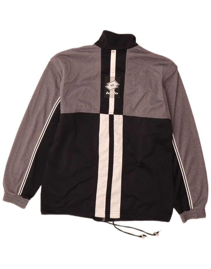 Lotto Chaqueta de chándal para hombre UK 40/42 Large Gris Colorblock Poliéster