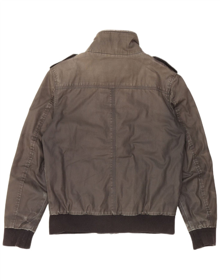 Jack & Jones Chaqueta militar para hombre UK 36 Small Gris Algodón