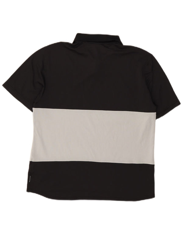 Nike Polo para hombre (talla pequeña), color negro y poliéster con bloques de color