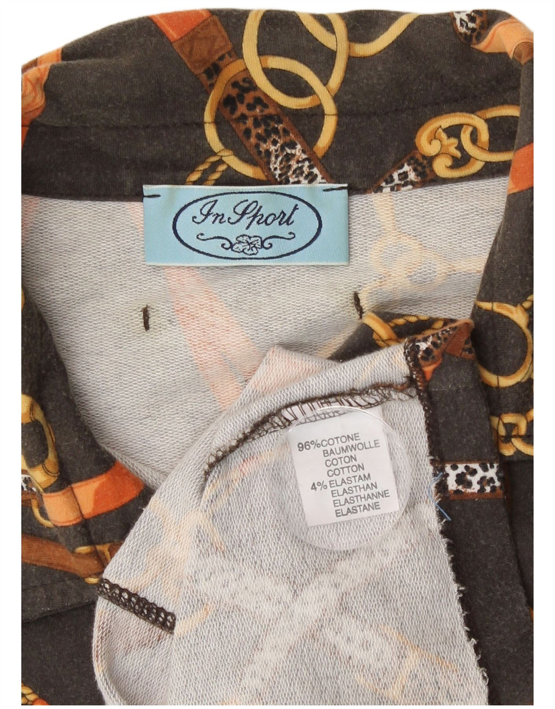 Vintage mujer camisa Reino Unido 14 algodón gris medio